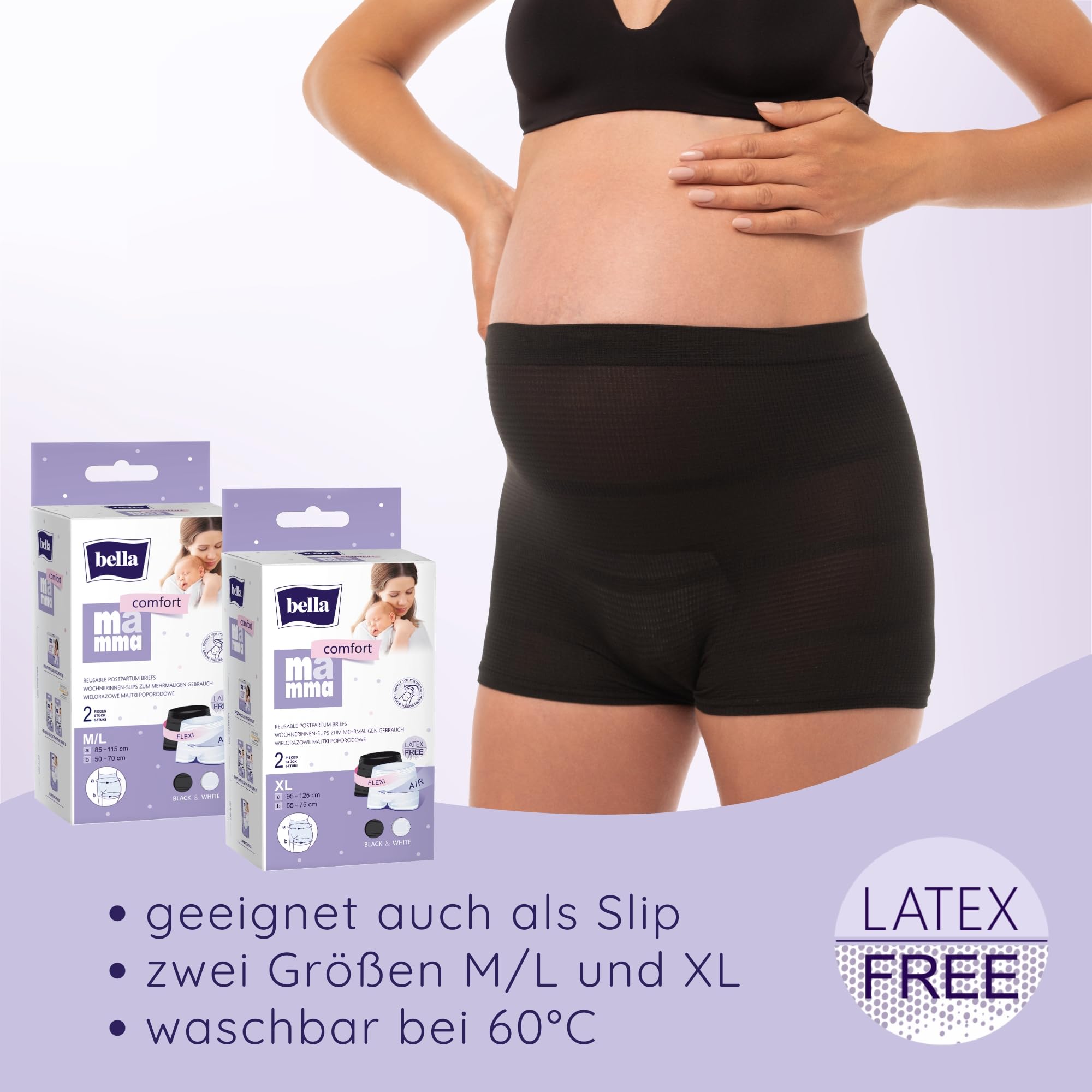 bella-mamma-comfort-wochenbett-slips-m-l-4er-pack-wei-schwarz image 6