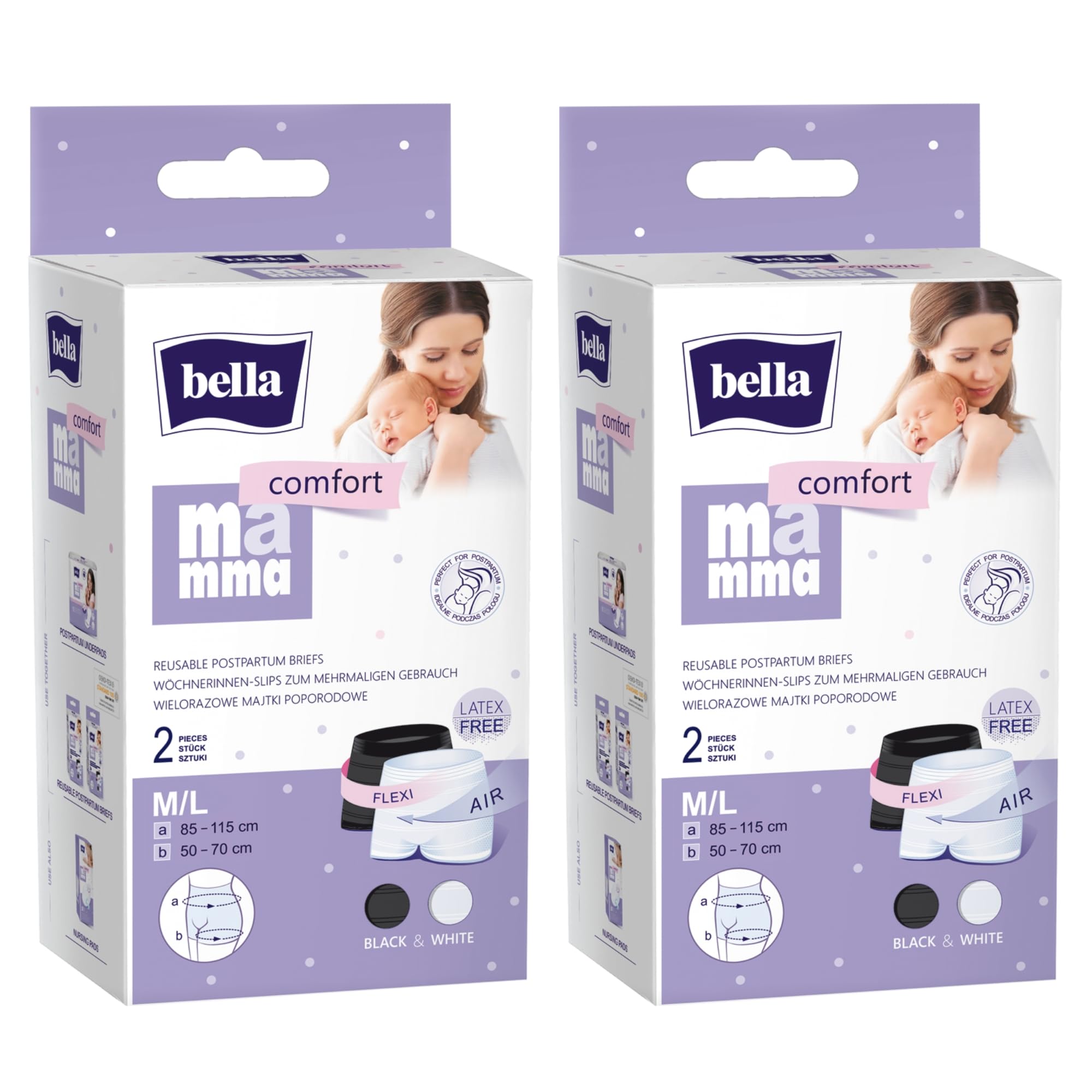 bella-mamma-comfort-wochenbett-slips-m-l-4er-pack-wei-schwarz image 5