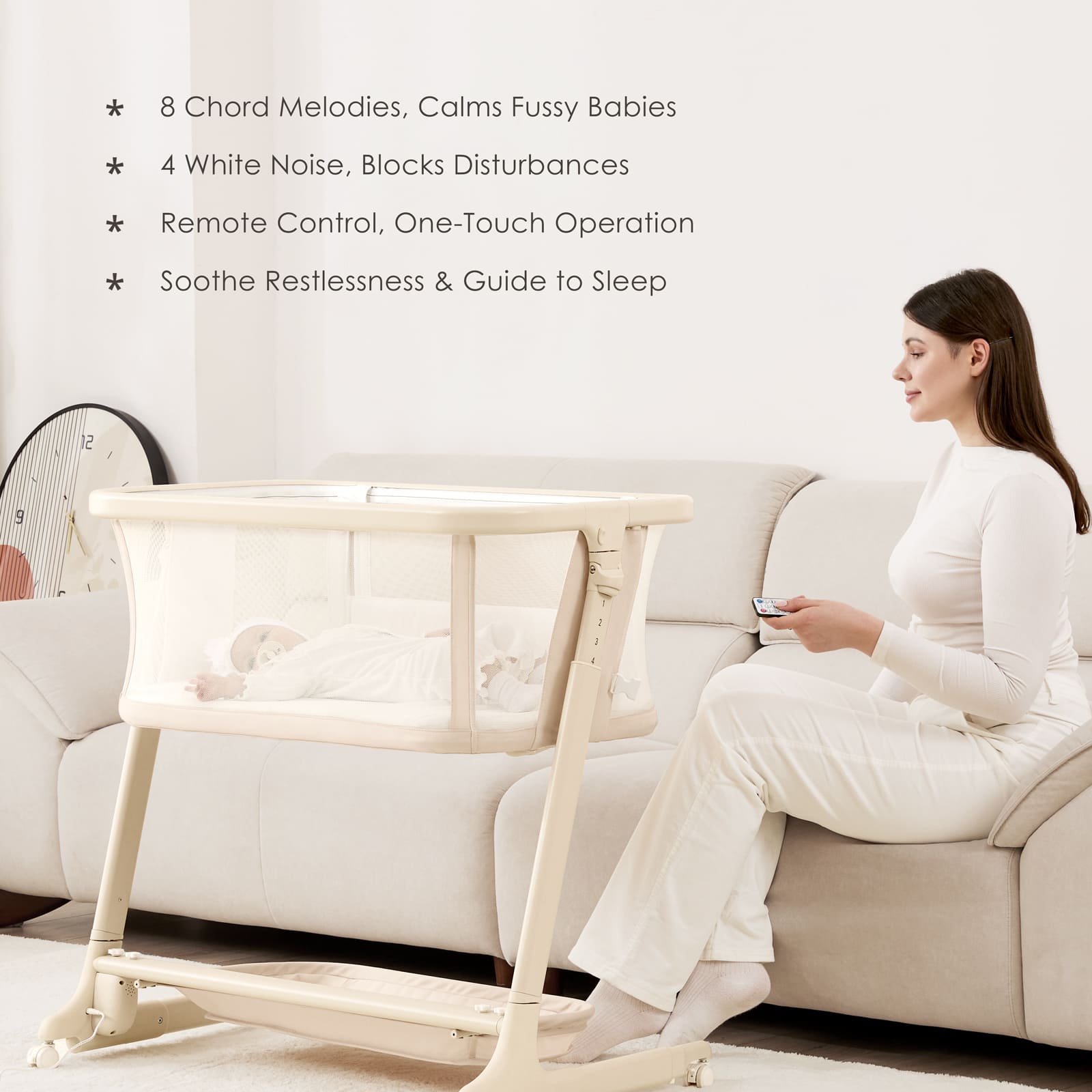 angelbliss-baby-bassinets-bn13-beistellbett-khaki-elektrisch-schaukelnd image 5