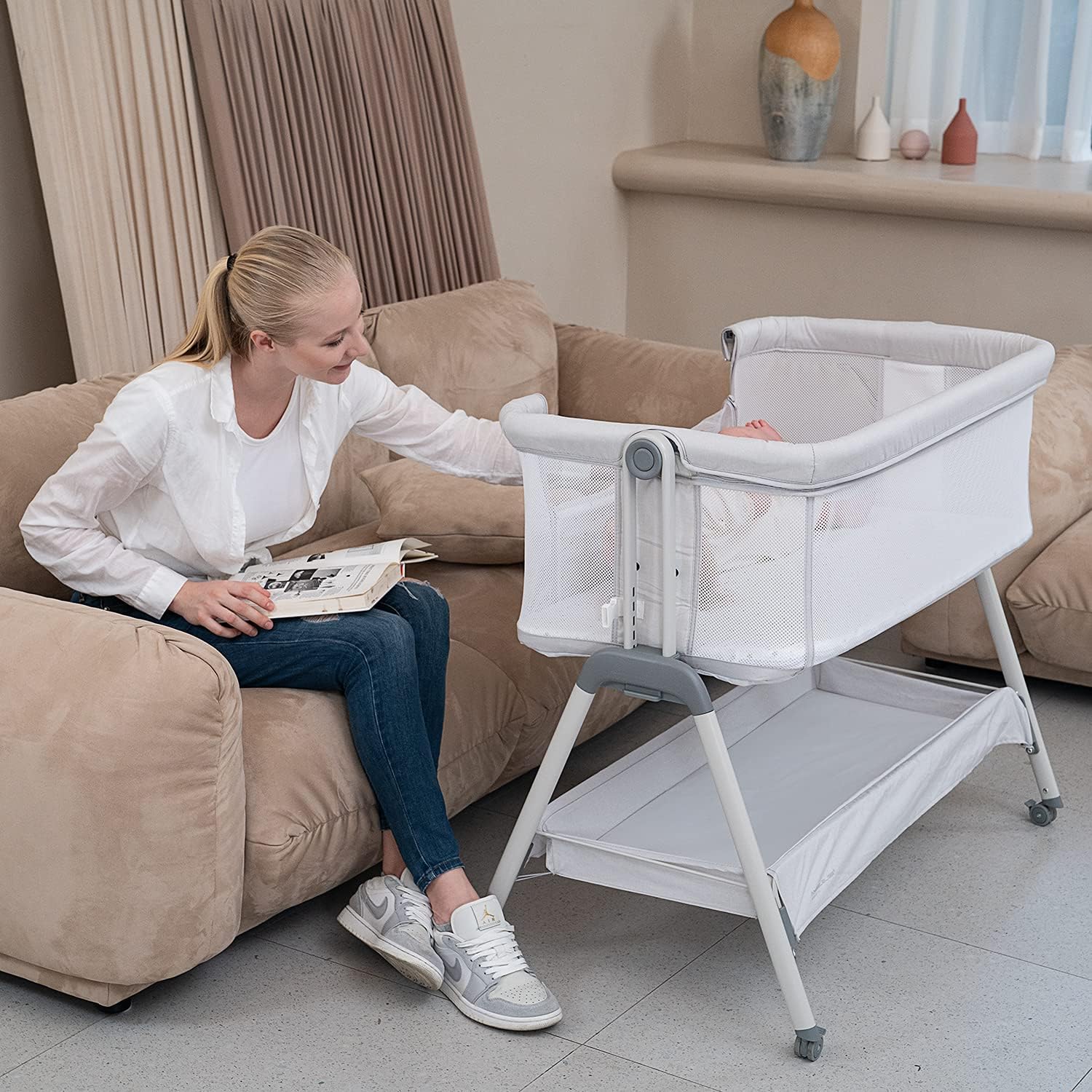 angelbliss-bn02-beistellbett-hellgrau-h-henverstellbar-mit-matratze image 4