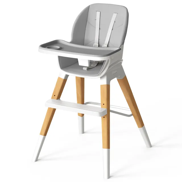 angelbliss-baby-high-chair-bhc01-hochstuhl-holz-grau-8-in-1 image 1