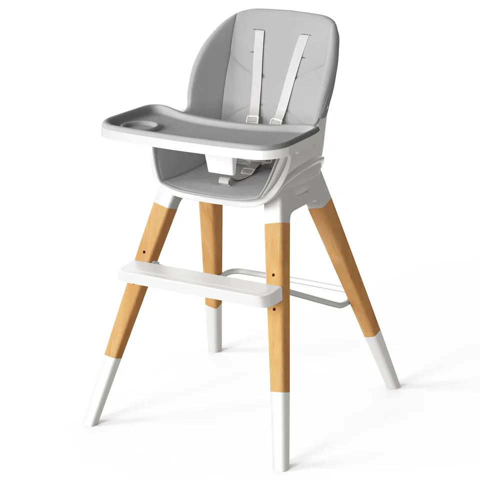 angelbliss-baby-high-chair-bhc01-hochstuhl-holz-grau-8-in-1 image 1