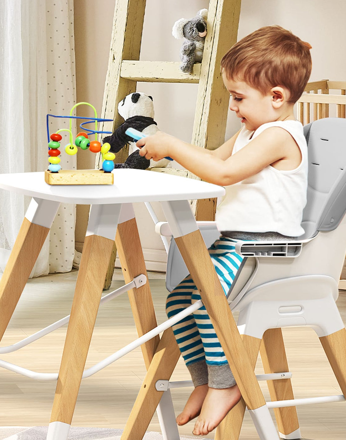 angelbliss-baby-high-chair-bhc01-hochstuhl-holz-grau-8-in-1 image 3