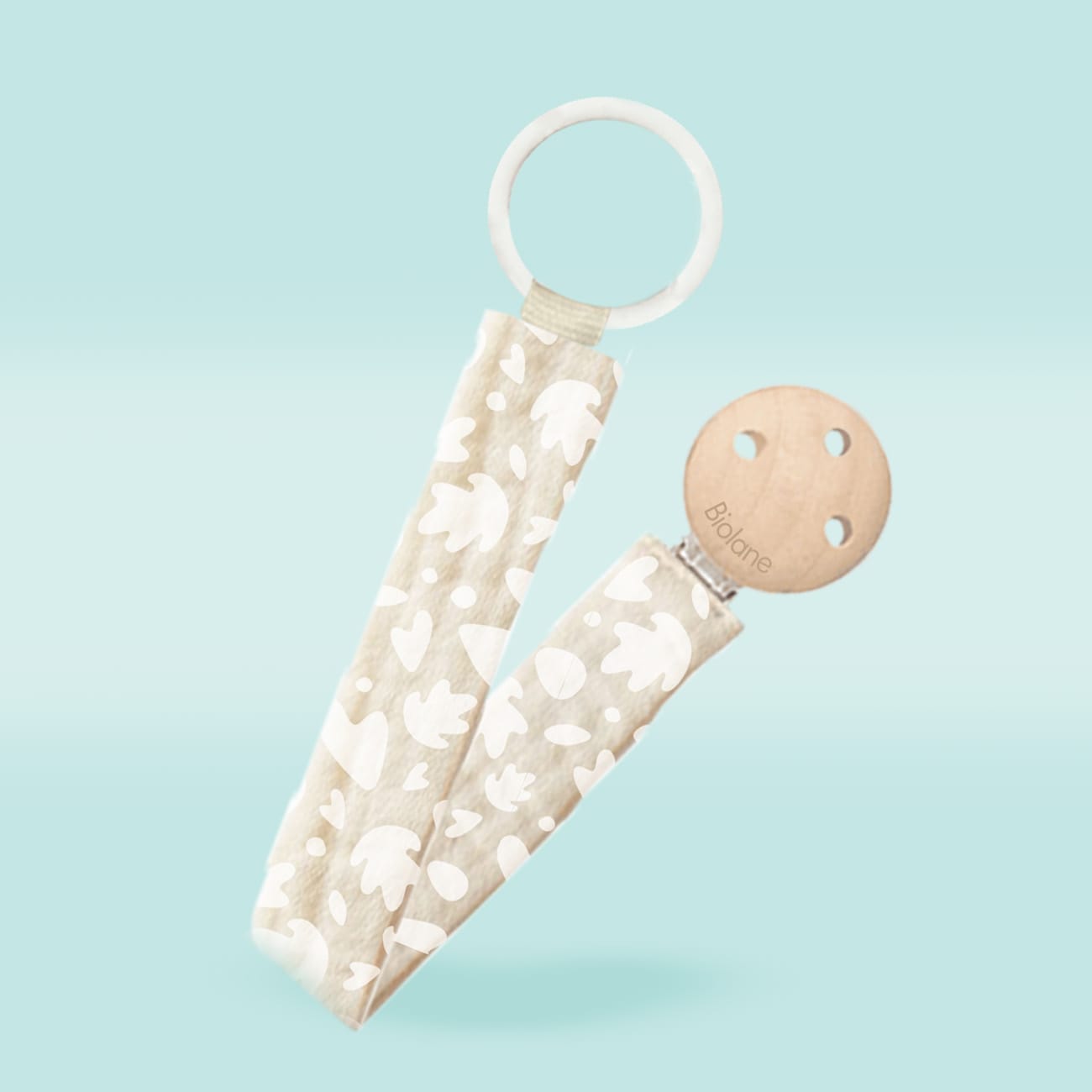 biolane-schnullerkette-anatomisch-beige-schnullerband image 1