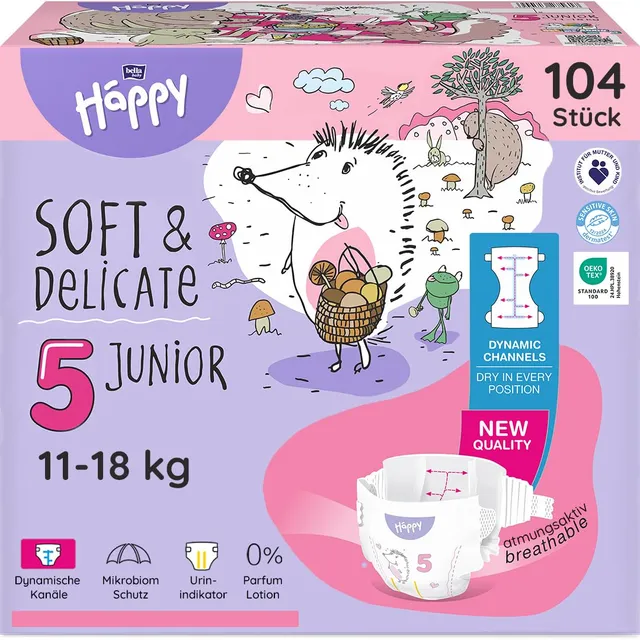 bella-baby-happy-soft-delicate-windeln-gr-5-junior-11-18kg-104-stk image 1