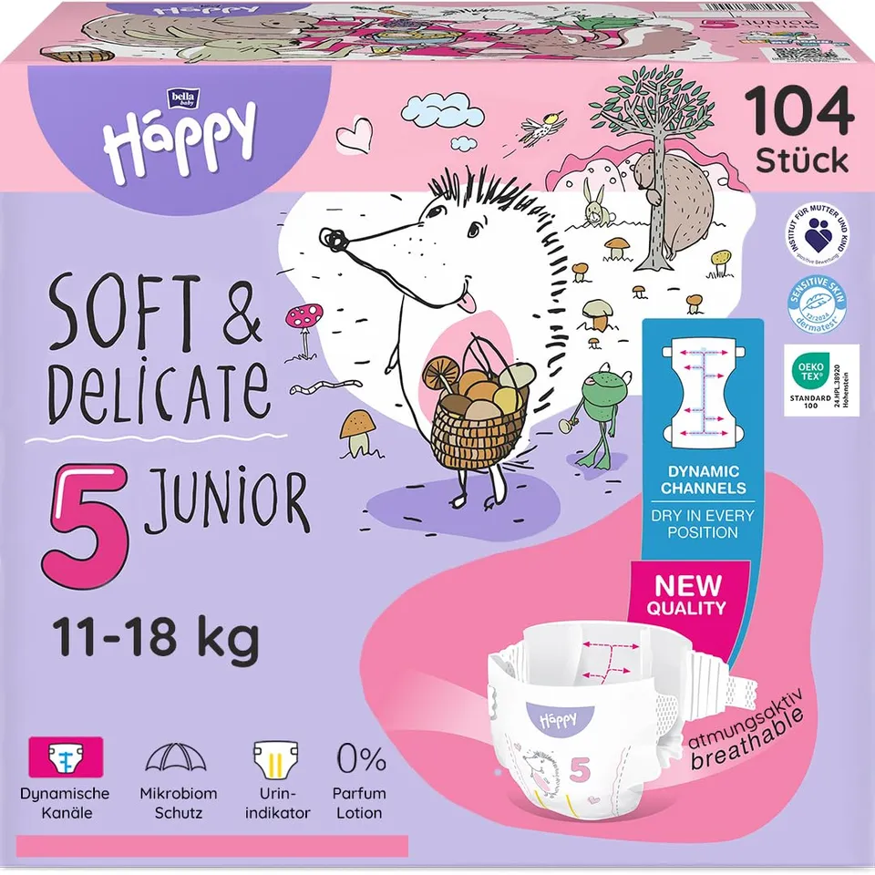 bella-baby-happy-soft-delicate-windeln-gr-5-junior-11-18kg-104-stk image 1