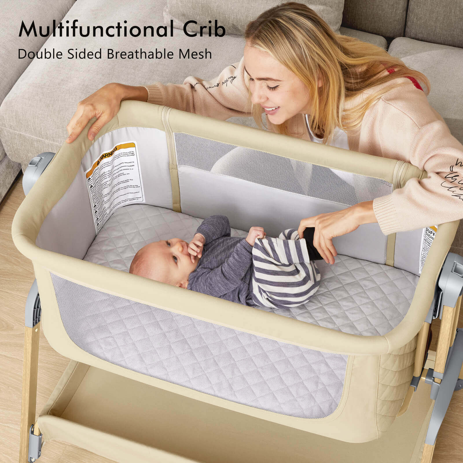 angelbliss-baby-bassinets-bn08-beistellbett-beige-3in1 image 5