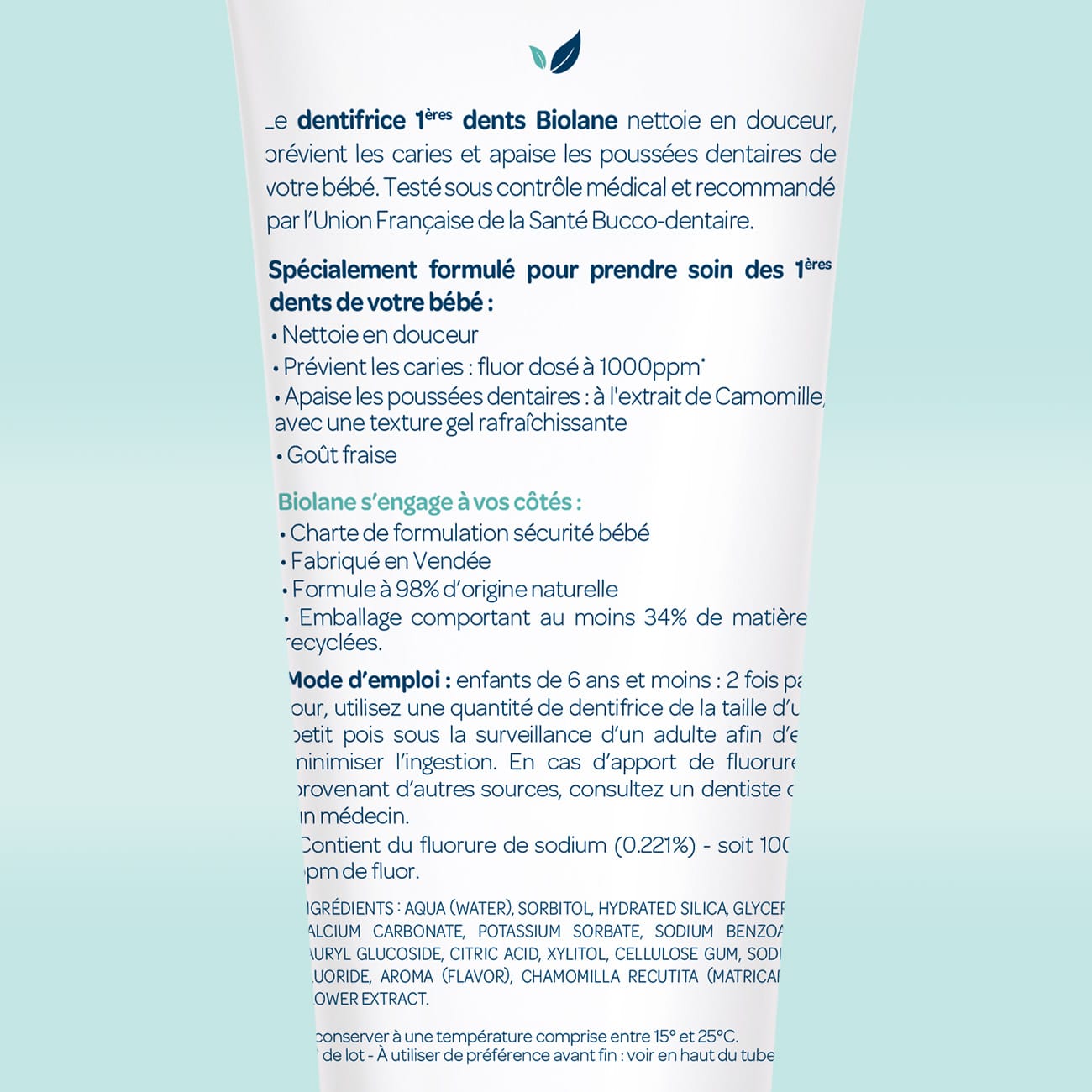 biolane-erste-z-hne-zahncreme-mit-fluor-50-ml-kamille image 2