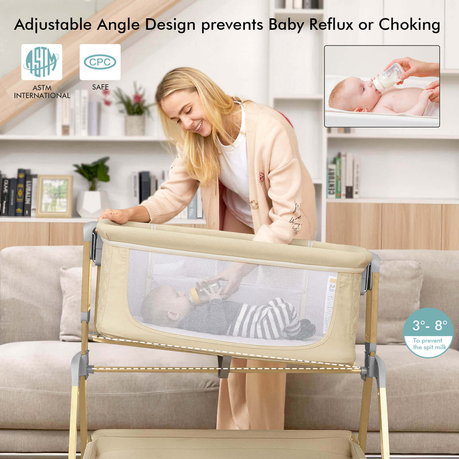 angelbliss-baby-bassinets-bn08-beistellbett-beige-3in1 image 7