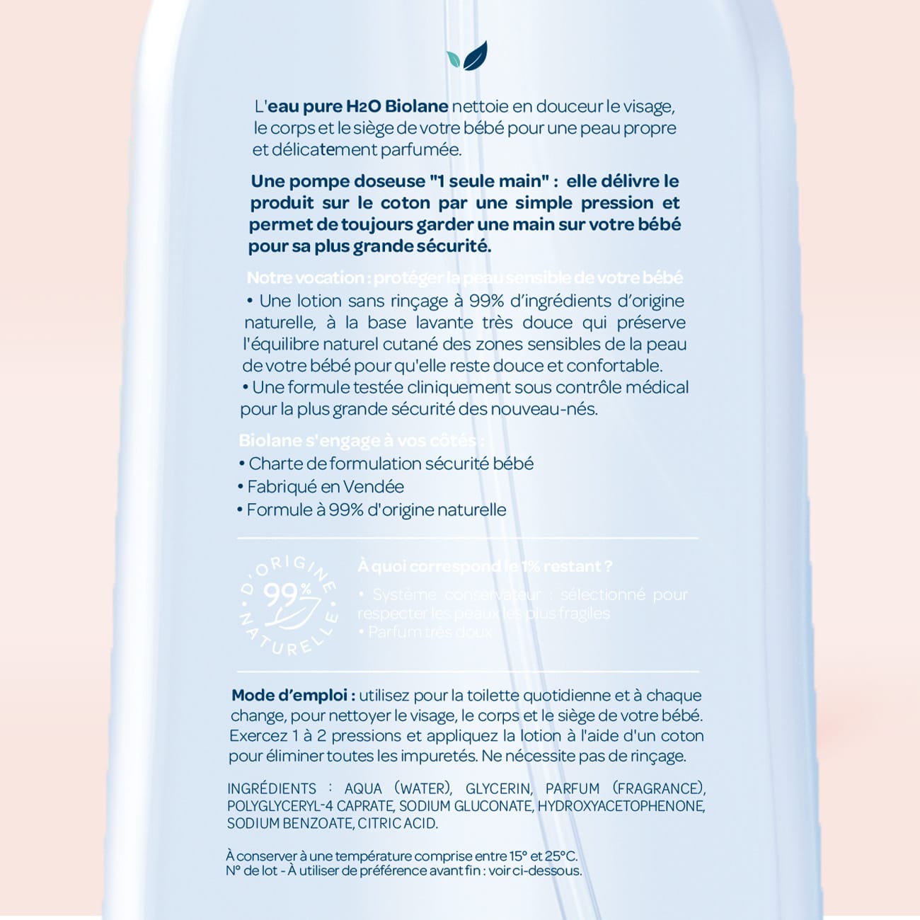 biolane-eau-pure-h2o-reinigungswasser-750-ml-parf-miert image 2